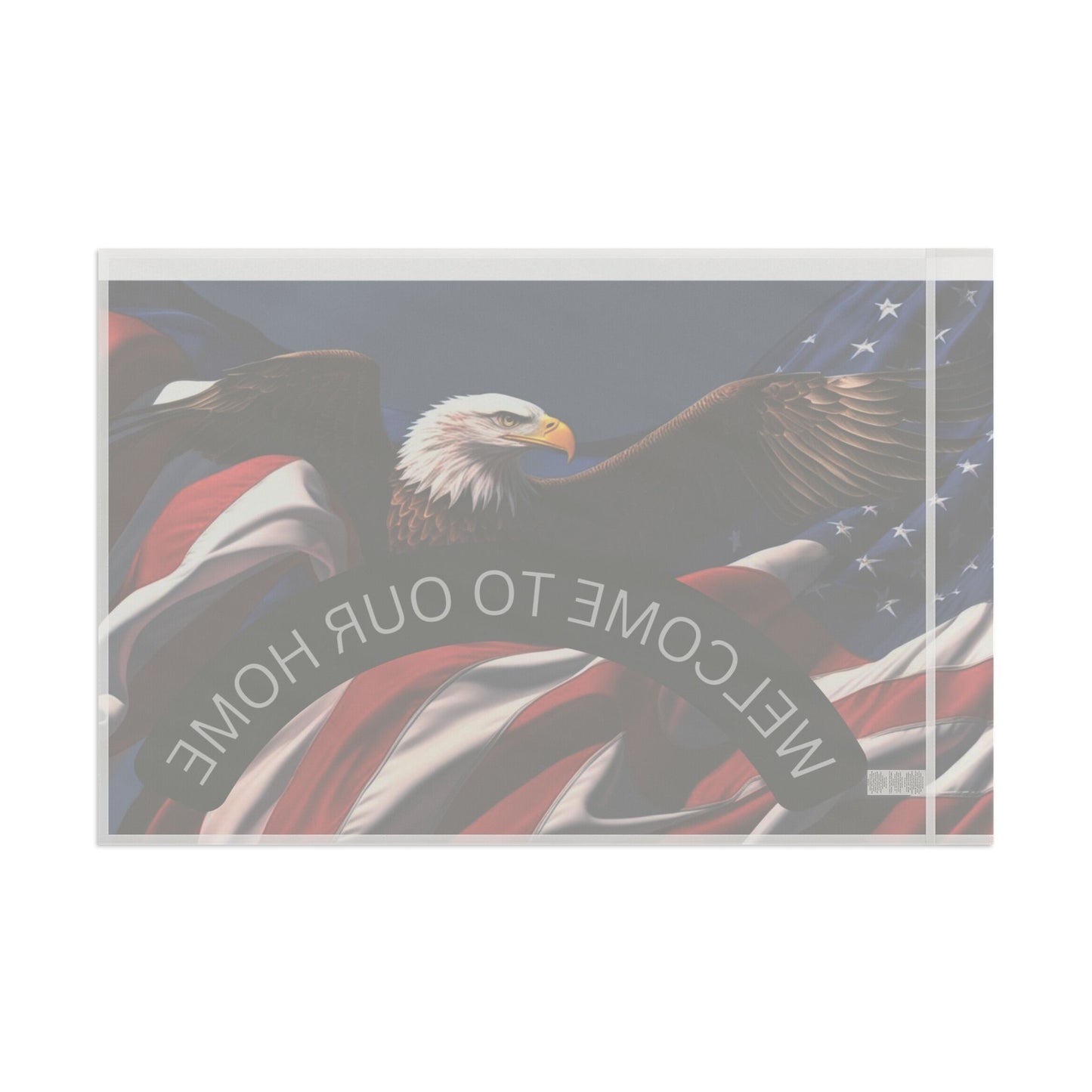 Patriotic Flag Welcome Mat - Eagle & American Flag Design