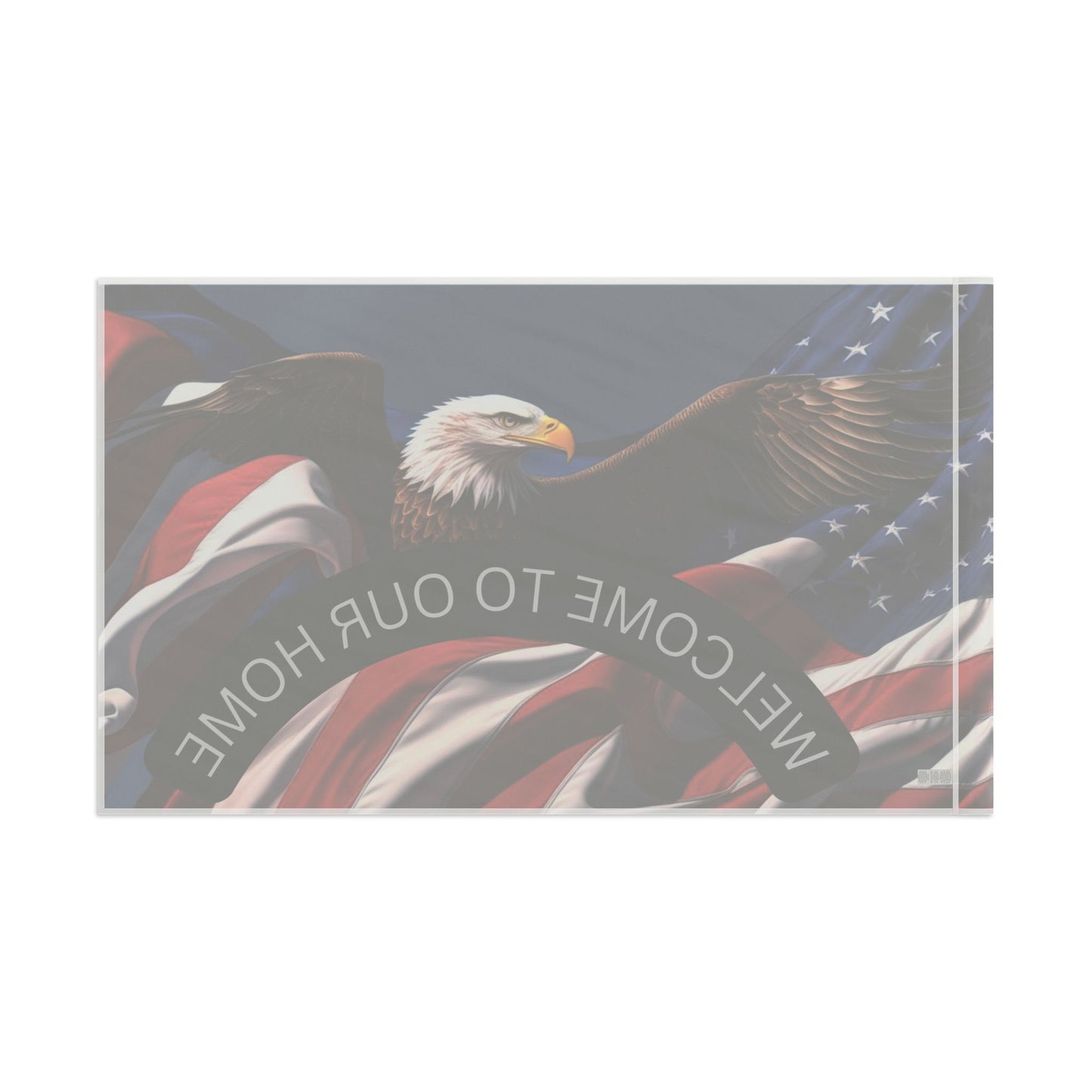 Patriotic Flag Welcome Mat - Eagle & American Flag Design
