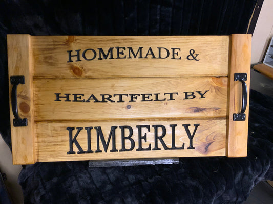 Personalized wooden serving tray